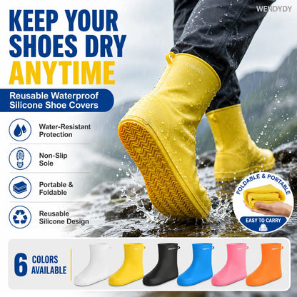 🔥 Stop Soaked Sneakers! Heavy-Duty Rain Shoe Covers – Anti-Slip & Fold Into Your Bag 🌧️