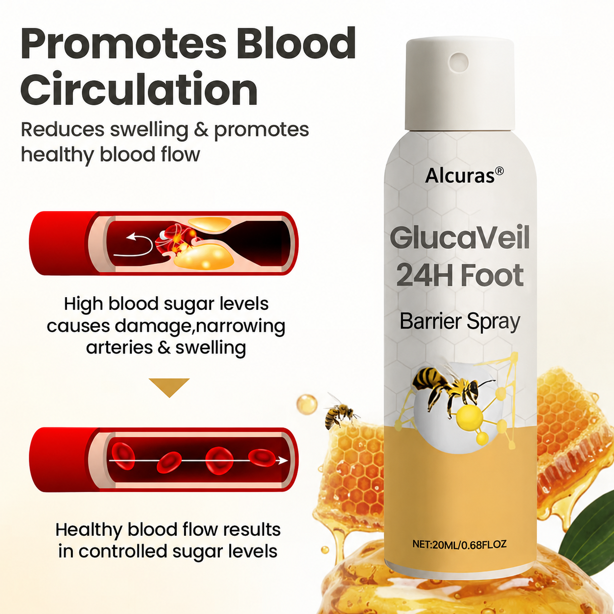 Alcuras® GlucaVeil 24H Foot Barrier Spray